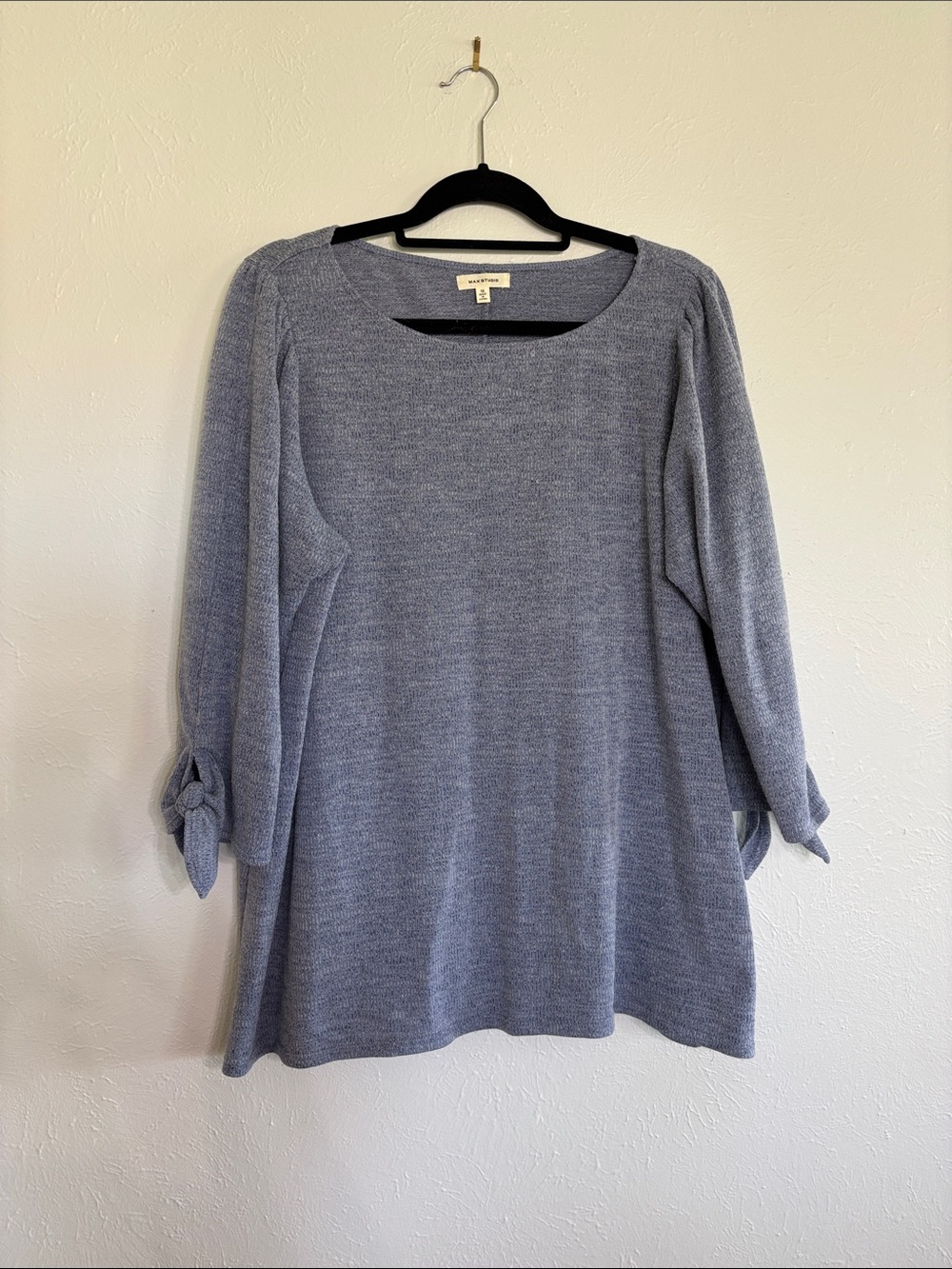 Max Studio Blue Knit Top